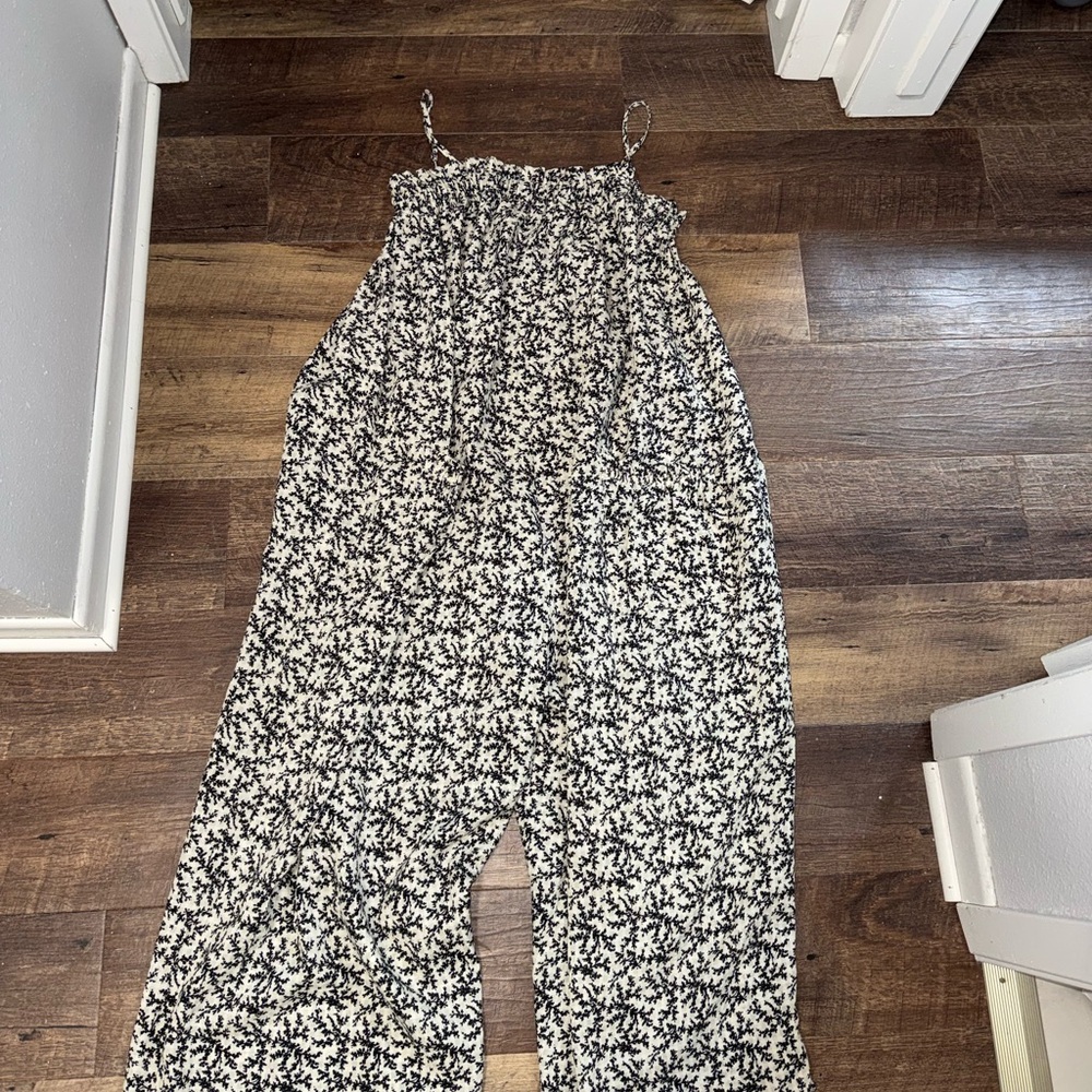 Boutique brand “Lush” black and white floral jumpsuit